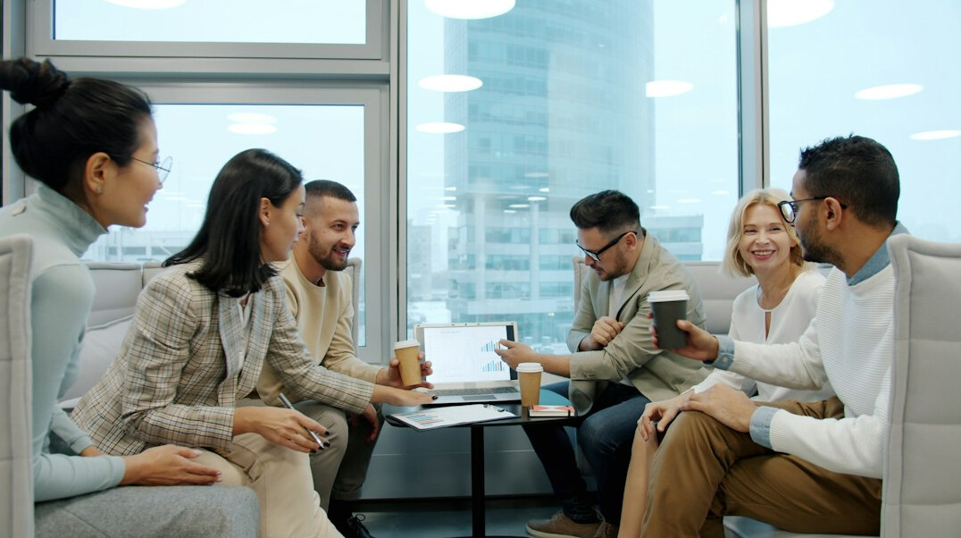 group of people in discussion