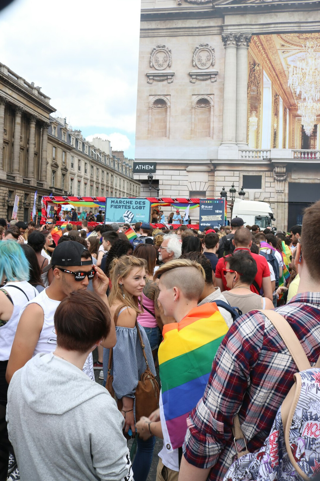 diverse crowd at public event