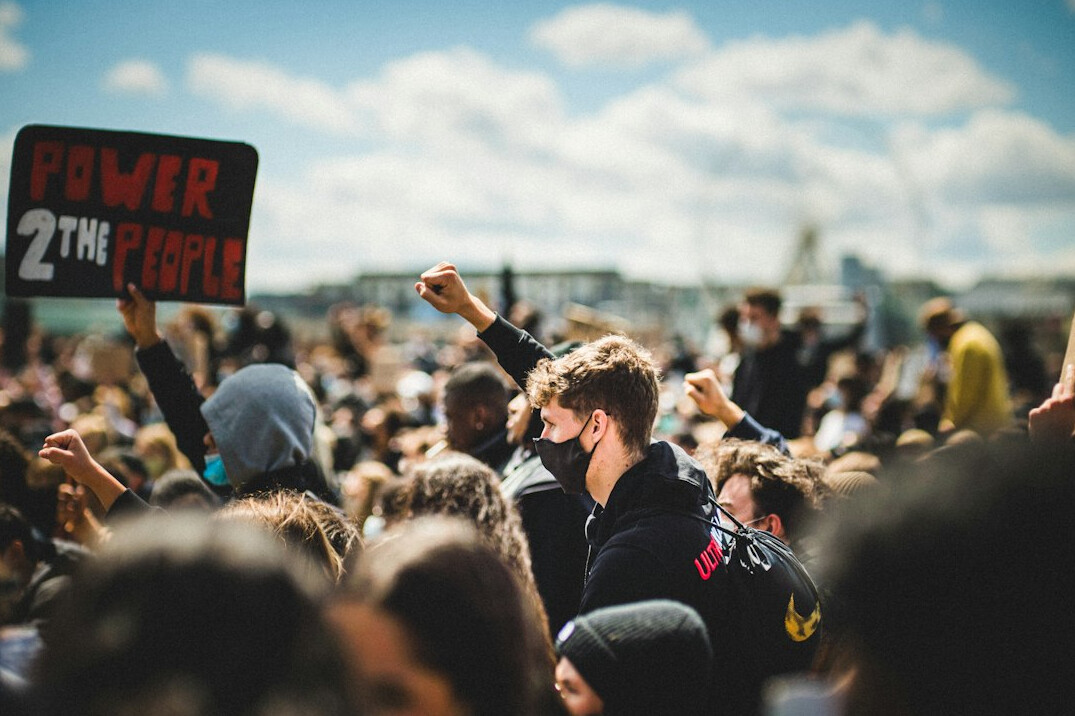 protest march crowd